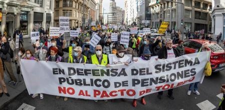 Imagen pensionistas españoles protestando