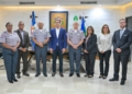 Fotografía de las Autoridades de SENASA y de COREPOL y la Policía Nacional, tras la firma del acuerdo. (LaSeguridadSocial.Do)