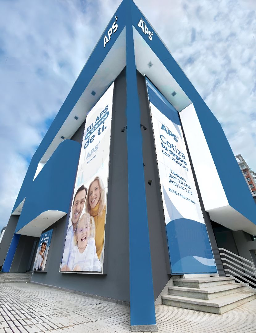 Fachada frontal sede Grupo APS. (LaSeguridadSocial.Do)