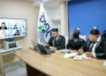 Miembros de la dirección Legal de la DIDA mientras participan en la audiencia virtual ante el TSA (LaSeguridadSocial.Do)