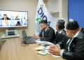 Miembros de la dirección Legal de la DIDA mientras participan en la audiencia virtual ante el TSA (LaSeguridadSocial.Do)