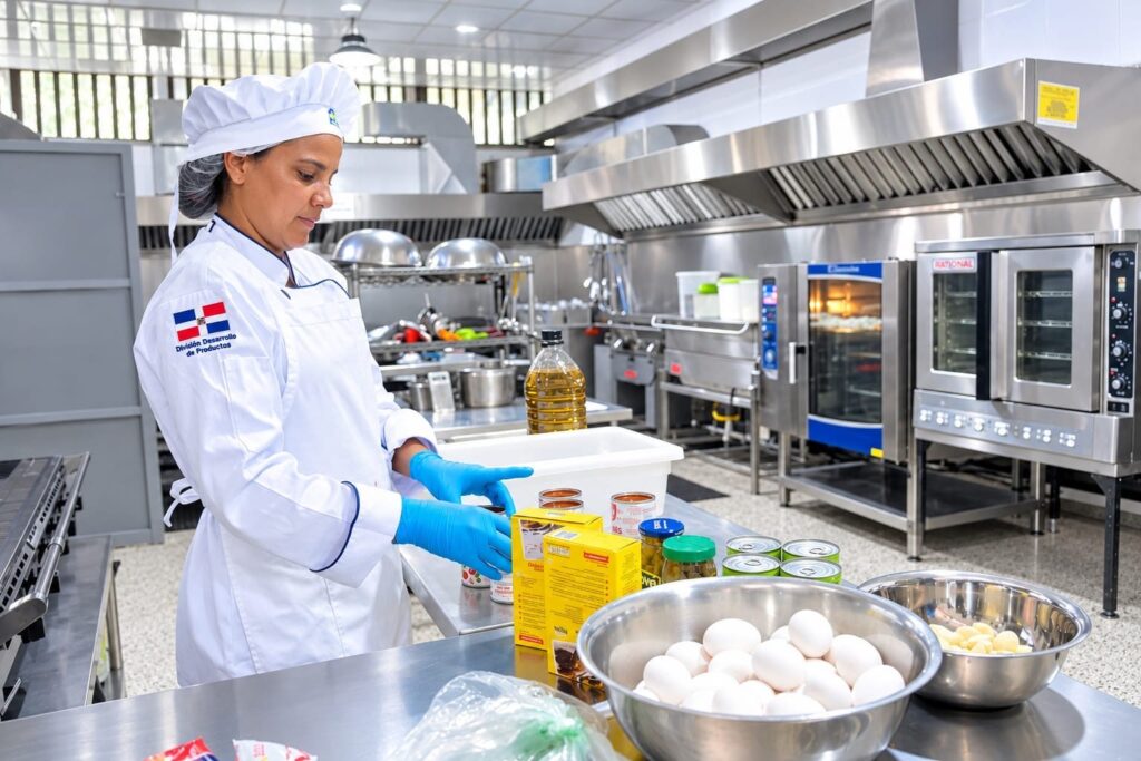 Técnicos del Departamento de Nutrición del INABIE durante una jornada de capacitación a proveedores del Programa de Alimentación Escolar. | Foto: Presidencia RD