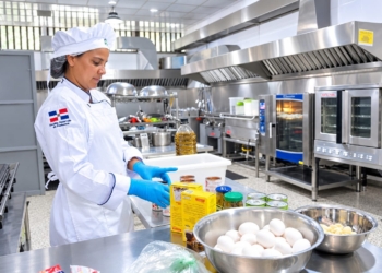 Técnicos del Departamento de Nutrición del INABIE durante una jornada de capacitación a proveedores del Programa de Alimentación Escolar. | Foto: Presidencia RD